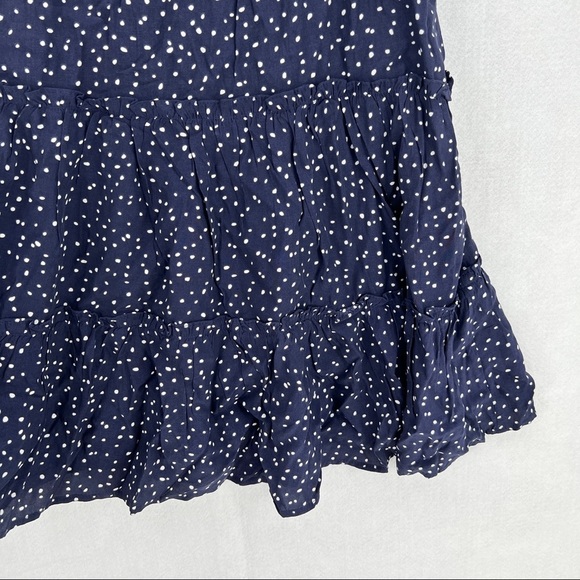 Altar'd State Navy Blue White Polka Dot Diedra Tiered Tie-Shoulder Mini Dress M - Picture 4 of 11